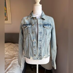 Lovers and Friends Brandon Distressed Denim Jacket Size S
